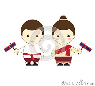 Laos cartoon asean Stock Photo