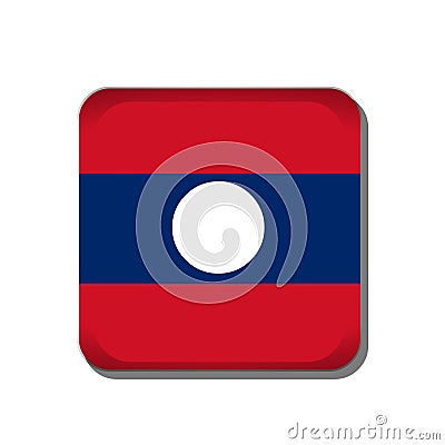 Laos flag button icon isolated on white background Vector Illustration