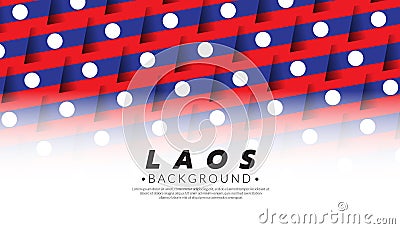 Laos flag pattern background template. AEC ASEAN economic community flags. Vector Illustration Vector Illustration