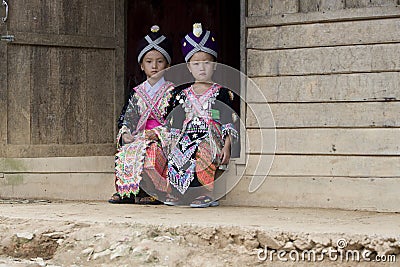 Laos Hmong girl Stock Photo