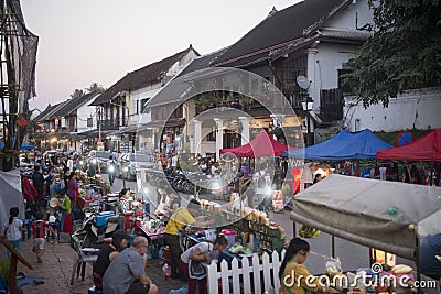 LAOS LUANG PRABANG NIGHTMARKET HANDICRAFT Editorial Stock Photo