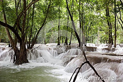 Tad Sae Waterfall Stock Photo