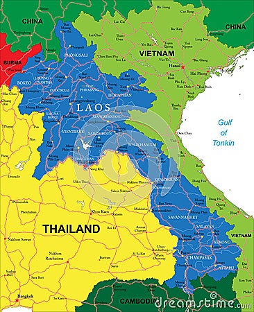 Laos map Vector Illustration