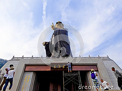 Laoshan Taiqinggong Laozi statue Editorial Stock Photo