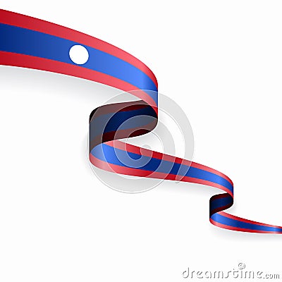 Laotian flag wavy abstract background. Vector illustration. Vector Illustration