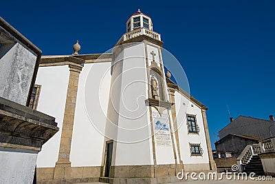 Lapa Church, Povoa de Varzim, Portugal low angle front facade Editorial Stock Photo