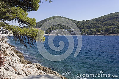 Lapad cliff side, facing adriatic sea Stock Photo