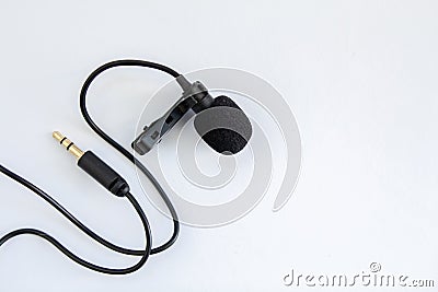 Lapel microphone on a white background Stock Photo