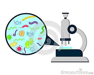 Laporatory biology or research science lab analisys equipment template. Vector Illustration