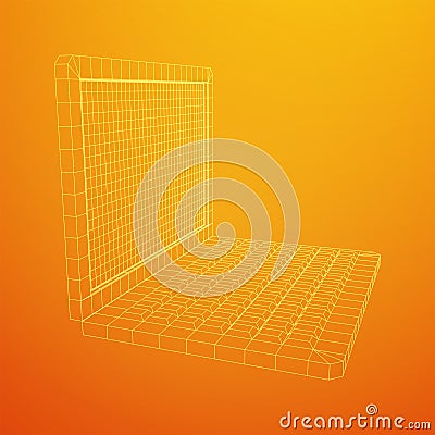 Laptop Abstract Mesh Background Vector Vector Illustration
