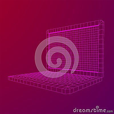 Laptop Abstract Mesh Background Vector Vector Illustration