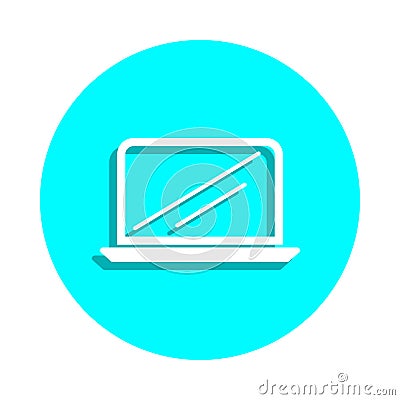 A laptop badge icon. Simple glyph, flat vector of web icons for ui and ux, website or mobile application Stock Photo