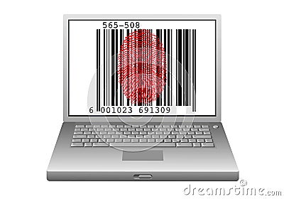 Laptop Barcode Stock Photo