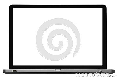 Laptop with blank monitor Stock Photo