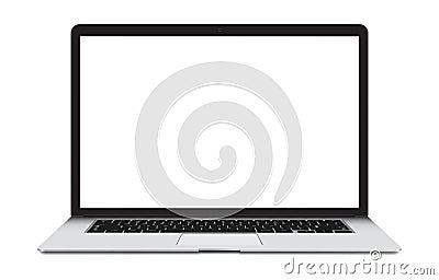 Laptop with blank screen isolated on white. Vector Illustration