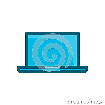 Laptop blue icon vector illustration isolated on white background Vector Illustration