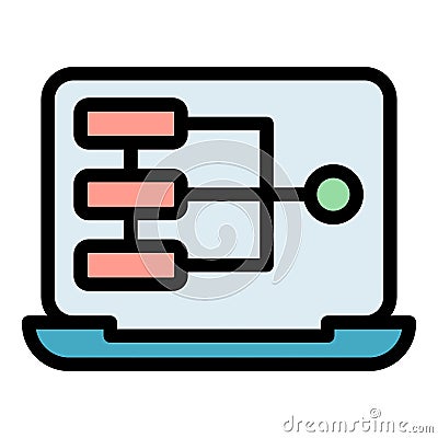 Laptop code html icon vector flat Vector Illustration