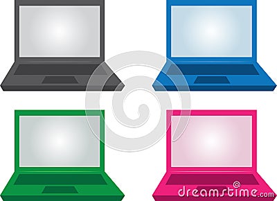 Laptop Colors Stock Photo