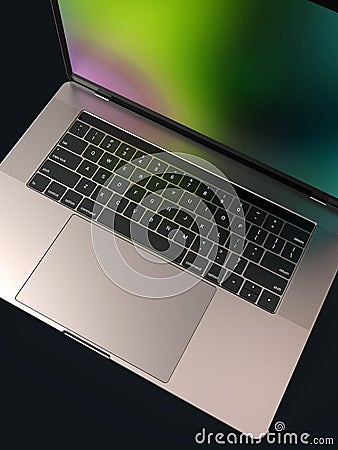 MacBook Pro 16 inch similar laptop computer detail Stock Photo