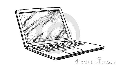 Laptop Computer Electronic Gadget Retro Vector Vector Illustration