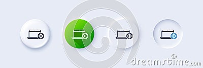 Laptop computer icon. Notebook Service sign. Line icons. Vector Vector Illustration