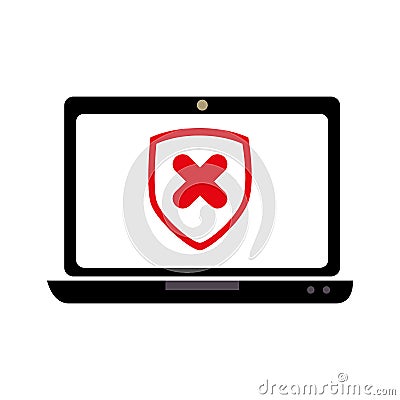 Laptop computer isolated icon Vector Illustration