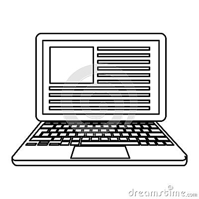 Laptop computer isolated icon Vector Illustration