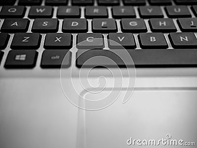 Laptop computer keyboard close up shot, shallow depth of field, copy space Editorial Stock Photo