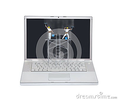 Laptop computer maintenance concept Stock Photo