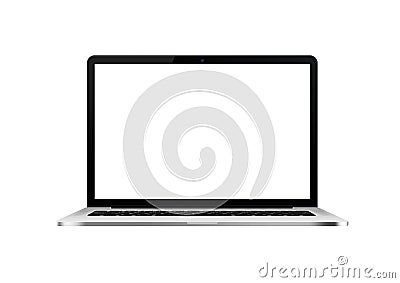 Laptop computer mockup with white screen Stock Photo