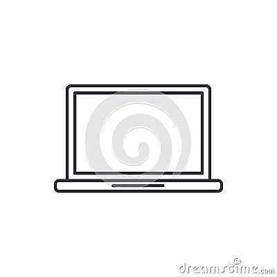 Laptop computer, notebook thin line icon. Linear vector symbol Vector Illustration
