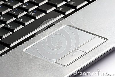 Laptop computer touchpad Stock Photo