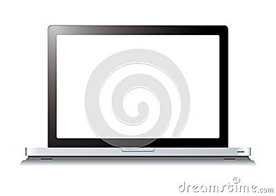 Laptop computer white screen Stock Photo