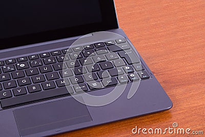 Laptop Detail on Table Stock Photo