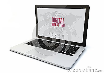 Laptop digital marketing Stock Photo
