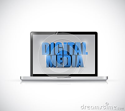 Laptop digital media illustration design Cartoon Illustration