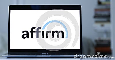 Laptop displaying the logo of Affirm, a company in the financial technology space Editorial Stock Photo