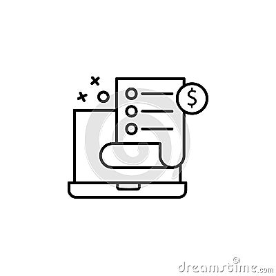 Laptop document shopping icon. Element of online shopping icon Stock Photo