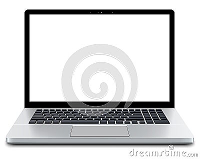 Laptop with empty screen Vector Illustration