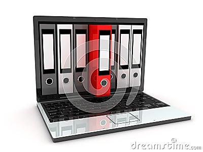 Laptop and files Stock Photo