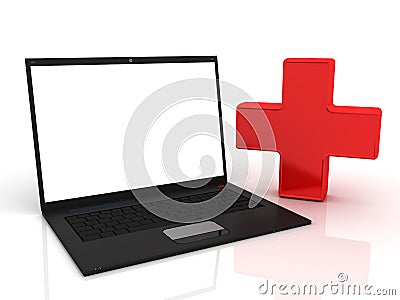 Laptop First aid Stock Photo
