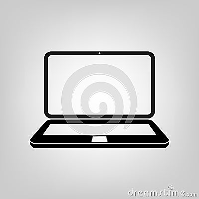 Laptop flat icon vector illustration computer symbol for graphic design, Web site, social media, UI, mobile upp Vector Illustration