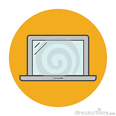 Laptop flat line icon Vector Illustration