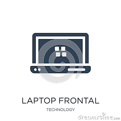 laptop frontal monitor icon in trendy design style. laptop frontal monitor icon isolated on white background. laptop frontal Vector Illustration