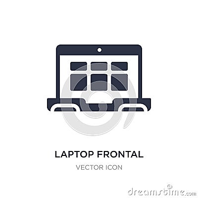 laptop frontal monitor icon on white background. Simple element illustration from Technology concept Vector Illustration