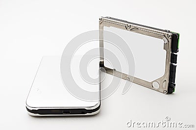 Laptop Hard Disk Drive with external casing Stock Photo