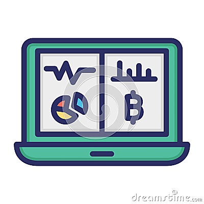 Laptop, Hash power, hashrate, hashrate calculation fully editable vector icons Vector Illustration