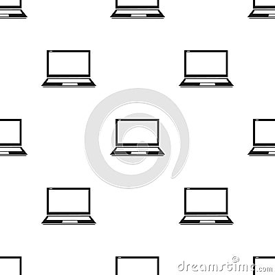 Laptop icon in black style isolated on white background. Personal computer pattern stock vector illustration. Vector Illustration