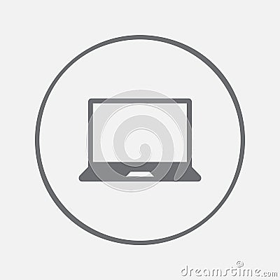 Laptop Icon. notebook sign vector, solid illustration, pictogram isolated on gray. Vector Illustration