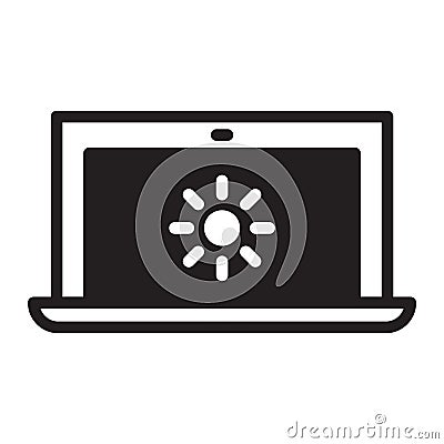 Laptop Brightness Vector Illustration